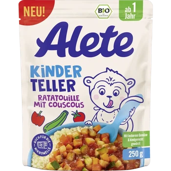 Alete Kinderteller Рататуй с кус-кусом, с 1 года, органическое, без соли, 250 г