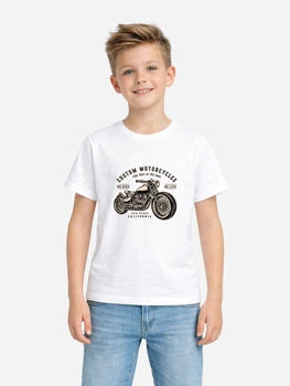 Подростковая футболка для мальчика Наталюкс Motorcycle 12380532000 146-152 см Белая (1238053200061)