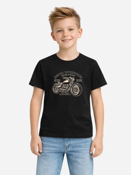 Подростковая футболка для мальчика Наталюкс Motorcycle 12380532909 158-164 см Черная (1238053290971)