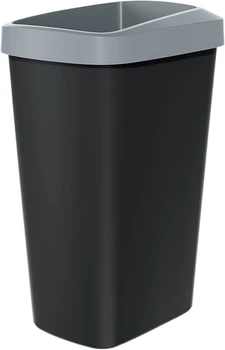 Відро для сміття Prosperplast Compacta Q прямокутне 45 л Чорний/Сірий (5905197460734)