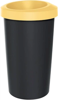 Відро для сміття Prosperplast Compacta R кругле 25 л Чорний/Жовтий (5905197461038)