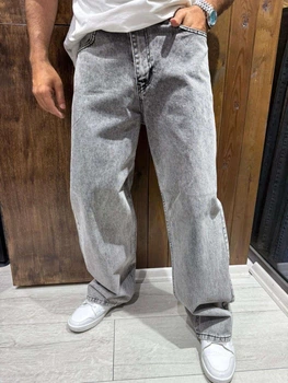 Джинси чоловічі John Lucca Baggy широкі 100% бавовна, 28 Світло-сірий