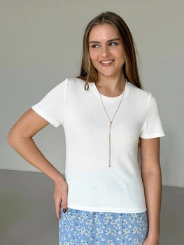 Футболка в рубчик біла Merlini Амаро 800001029 розмір 4XL-5XL