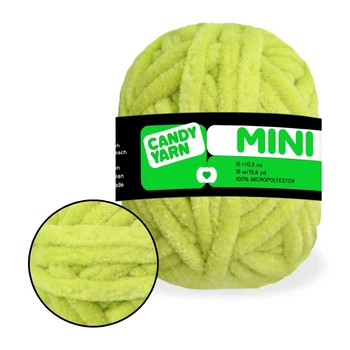 Плюшевая пряжа Mini 15г, Оливковый №799 - мягкая пряжа для игрушек, амигуруми и декора, мини моточки 15г/18м, микрополиэстер