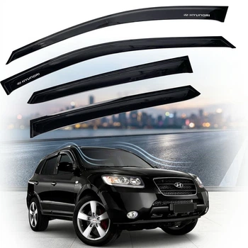 Дефлектори вікон вітровики Hyundai Santa Fe 2006-2012 (Voron Glass) VH21606