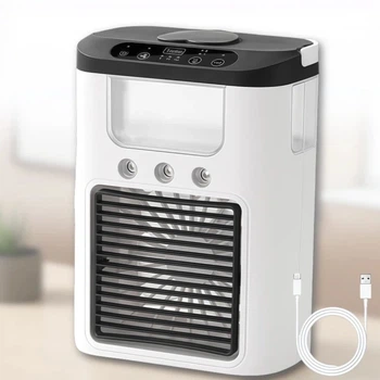 Портативный мини кондиционер с USB Ice Cooler XL-1346 • Настольный вентилятор-увлажнитель с резервуаром 560 мл и LED-подсветкой (008z)