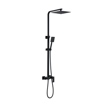 Душова система WEZER PRO16-02-BLACK, вилив - перемикач на лійку, 3-функції, чорний