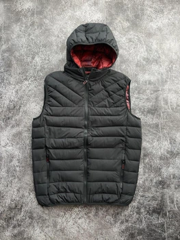Мужская спортивная жилетка черная с капюшоном 2XL pvlnks-368