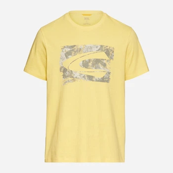 Футболка бавовняна довга чоловіча Camel Active T-Shirt 1/2 Arm 409700-5T02-62 Жовта з принтом (4064478972050)