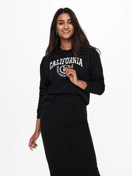 Худі ONLCOMFY LIFE L/S PRINT HOOD SWT 15241152-Black-Print:CALIFORNIA WHITE ONLY M Чорний 15241152-BLACK-PRINT:CALI S
