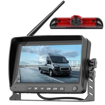 Беспроводная камера заднего вида с монитором 7" для FIAT Ducato, Peugeot Boxer, Citroen Jumper 2006-2017 Podofo A4500, парковочный комплекс с видеорегистратором