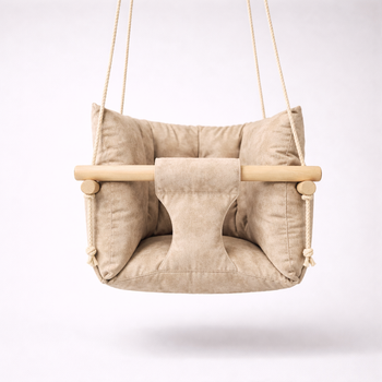 Підвісна дитяча гойдалка «Преміум», бавовна бежева мармур (gs-9195)