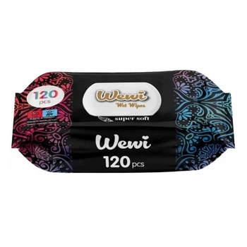 Серветки вологі з антибактеріальним ефектом WEWI Black 120шт/уп EG-1000393