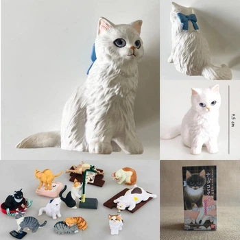 Колекційна фігурка хатній кіт, веселі кішки, котик Neargo Collection Vol.4 Sweet Bandai білий кіт з бантом