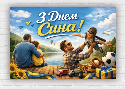 Паперовий плакат "День сина" 110х75 см