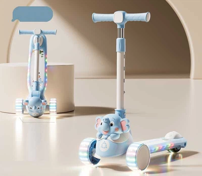 Самокат-беговел триколісний Skyper LF-9603/48 (колеса: передні Ø4,92"/заднє Ø3,15"/PU, рама: пластик/складна, підсвітка, музика, до 40 кг)