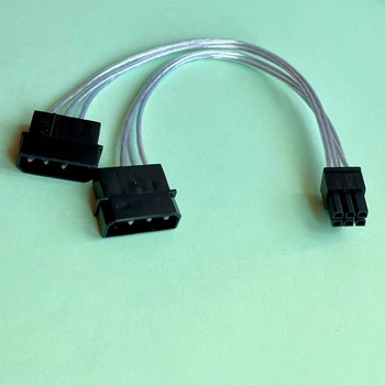 Кабель-перехідник живлення відеокарти 2x Molex на 6-pin PCI-E (Луджена мідь, 18AWG, Premium)