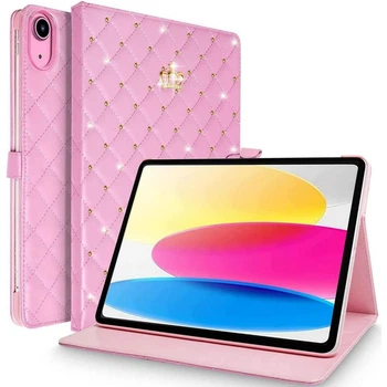 Чохол LuxuryFlip для Apple iPad 11" 2025 (A16) з короною Pink