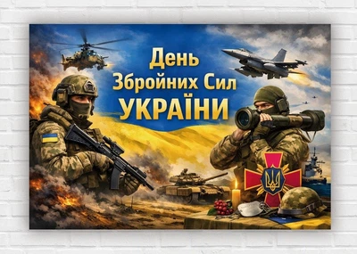 Паперовий плакат "День Збройних Сил України" 110х75 см