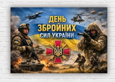 Паперовий плакат "День Збройних Сил України. ЗСУ" 110х75 см