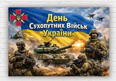 Паперовий плакат "День сухопутних військ України" 110х75 см