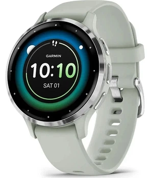 Смарт-годинник Garmin Venu 3S Сріблястий Stainless Steel Bezel with Sage Сірий Case and Silicone Band