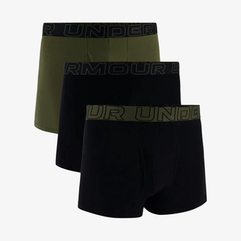 Труси-боксери UA PERFORMANCE COTTON - SOLID 3 IN 3PK Чорний, Зелений 2XL (1383891-005 2XL)