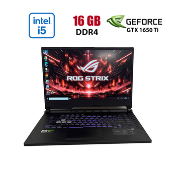Ігровий ноутбук Б-клас Asus ROG Strix G15 G512LI / 15.6" (1920x1080) IPS / Intel Core i5-10300H (4 (8) ядра по 2.5 - 4.5 GHz) / 16 GB DDR4 / 512 GB SSD / nVidia GeForce GTX 1650 Ti, 4 GB GDDR6, 128-bit б/в