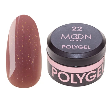 Полигель для наращивания Moon Full Poly Gel №22 розовый дым с шиммером, 15 мл.