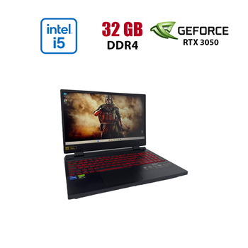 Ігровий ноутбук Acer Nitro 5 / 15.6" (1920x1080) IPS / Intel Core i5-12450H (8 (12) ядер по 3.3 - 4.4 GHz) / 16 GB DDR4 / 1000 GB SSD / nVidia GeForce RTX 3050, 4 GB GDDR6, 128-bit / WebCam б/в