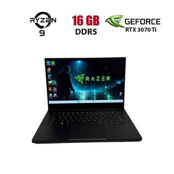 Игровой ультрабук Razer Blade 14 RZ09-0427 / 14" (2560x1440) IPS / AMD Ryzen 9 6900HX (8 (16) ядер по 3.3 - 4.9 GHz) / 16 GB DDR5 / 512 GB SSD NVMe / nVidia GeForce RTX 3070 Ti, 8 GB GDDR6, 256-bit / WebCam б/у