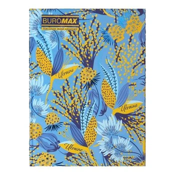 Записна книга Buromax Floristica A5 96 аркушів у клітинку Блакитна (BM.24511104-14)