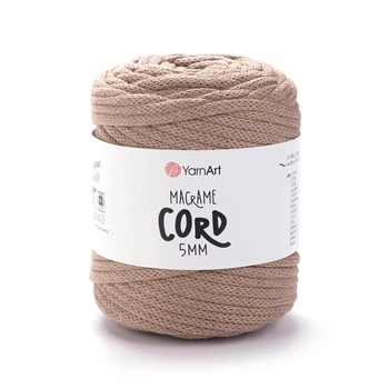 Шнур плетений YarnArt macrame cord 5 мм с сердечником для макраме какао (№768)