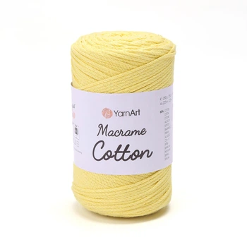 Шнур плетений YarnArt macrame cotton 2мм світло-жовтий (№754)