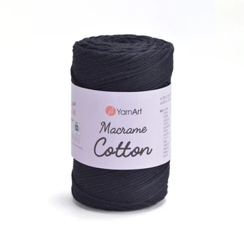Шнур плетений YarnArt macrame cotton 2мм чорний (№750)