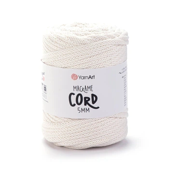 Шнур плетений YarnArt macrame cord 5 мм с сердечником для макраме натуральний (№752)