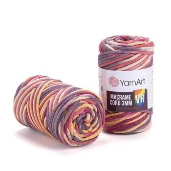 Шнур плетений YarnArt Macrame Cord VR 3mm пудрова фіалка (№923)