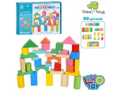 Конструктор деревянный Строительные блоки Городок, Limo Toy, 50 дет., MD 0374