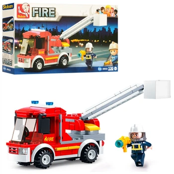 Конструктор пожарная машина, фигурка, 136дет, M38-B0632