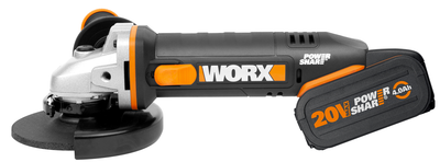 Szlifierka kątowa akumulatorowa Worx Li-Ion 20V 2.0/4.0 Ah 125 mm WX803 (6924328321606)
