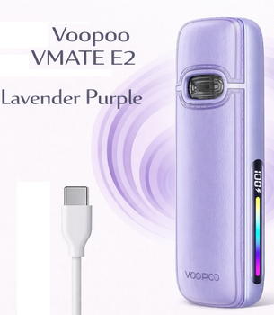Вейп pod система електронна сигарета Voopoo Vmate E2 Lavender Purple пjд-система вупу 1500мАч вимейт е2 пурпурний 30Вт