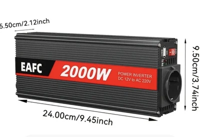 Инвертор автомобильный EAFC 2000W 12V → 220V