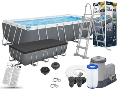 Каркасный бассейн Bestway 56465 14812 л Размер 549*274*122 см Power Steel Frame Pool фильтр-насос/лестница/тент (LN7-56465)