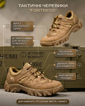 Тактические кроссовки Fortress Brown из натуральной кожи с Cordura, износостойкие и дышащие 36