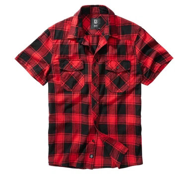 Рубашка мужская фланелевая с коротким рукавом Brandit XXL red/black (4032.41.XXL)