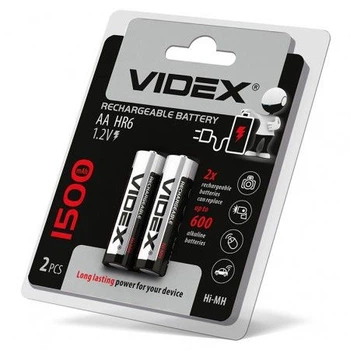 Акумулятор Videx AA R06 Ni-MH 1500 mAh 2шт Ціна за 1 елемент