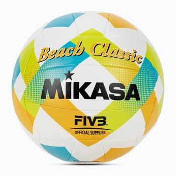 Біло-жовтий м'яч для пляжного волейболу Mikasa Beach Classic BV543C-VXA-LG (розмір 5)