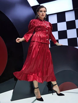 Жіночий Костюм (спідниця+жакет) SHEIN 926613-3 0XL червоний (2000005310935)