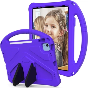 Чехол STR EVA с ручкой и подставками для Apple iPad Air 5 (10.9" экран) Летучая мышка, детский Purple