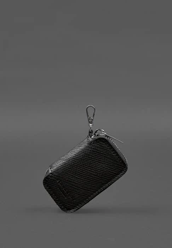 Чехол для автомобильного ключа из кожи Saffiano и с молнией, черный(BB_30004148)